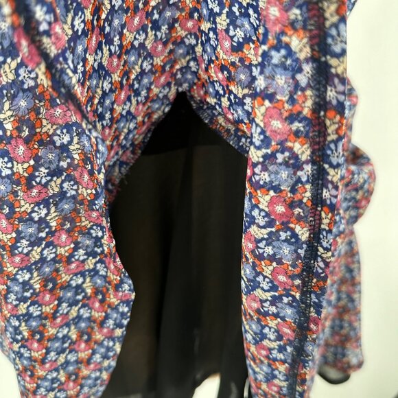 Sylvie & Mado Women's Floral V-Neck Button Details Mini Dress Size M - Picture 5 of 8